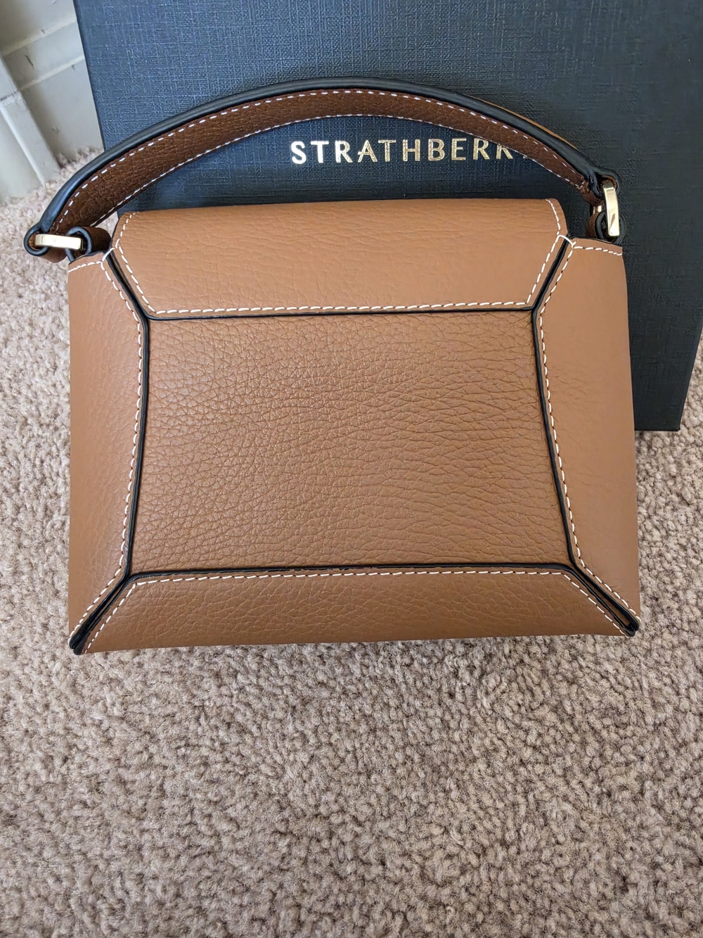 Strathberry Mosaic Nano in tan brown with Gold Hardware - Picture 4 of 5